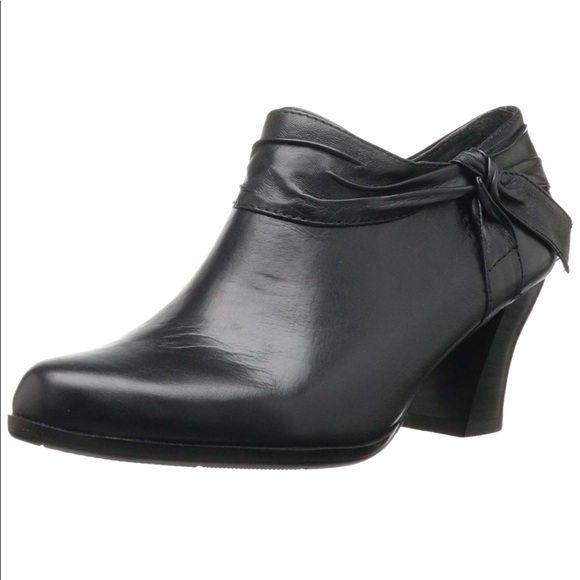 Black Leather Mary Jane Shootie Ankle Bootie - Picture 6 of 7